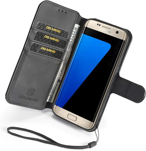 Vista 6 de UEEBAI Funda de cuero PU para Samsung Galaxy S7, Vintage Retro Premium Wallet Flip Cover TPU Inner Shell [Ranuras para tarjetas] [Cierre magnético]