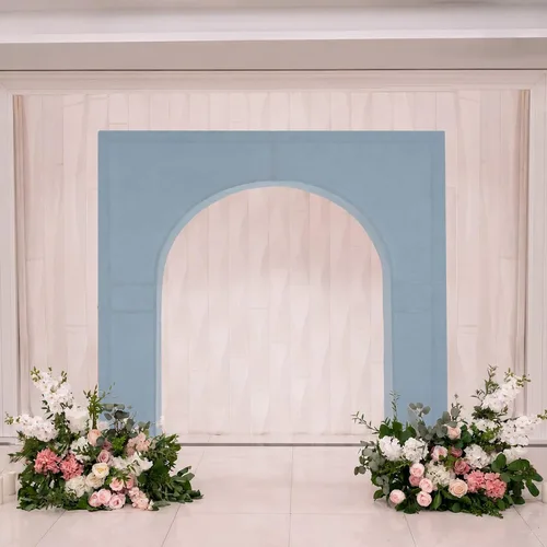 Vista 18 de Efavormart - Funda de arco de boda de elastano negro para soporte de arco de triunfo, cubierta elástica para telón de fondo con marco de globos, 7