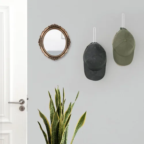 Vista 3 de Mkono Organizador de sombreros para gorras de béisbol, juego de 2 soportes de pared para sombreros de 5 pulgadas, ahorro de espacio con capacidad