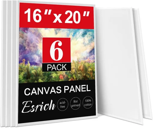 Vista 10 de ESRICH Tableros de lona para pintura, paquete de 15 lienzos de 4 x 4, 100% algodón, pequeños lienzos imprimados sin ácidos, mini paneles de lienzo