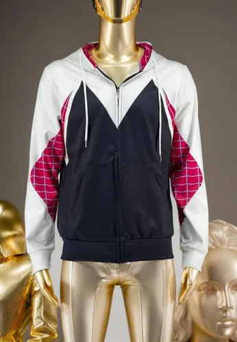 Vista 8 de Cos Spider Gwen Superhero 3D Style - Sudadera con capucha y cremallera, unisex, para adulto