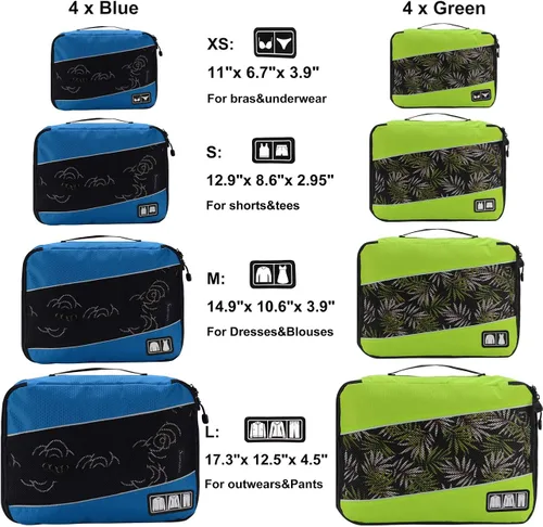 Vista 2 de Cubos de embalaje para bolsas de equipaje, accesorios de viaje duraderos con etiqueta de ropa