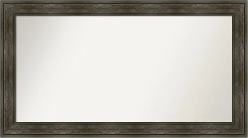 Vista 110 de Amanti Art Espejo de baño marrón para sobre fregadero, 26 x 26 pulgadas, espejo de tocador cuadrado marrón rústico Alexandria, marco de madera