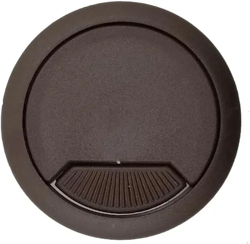 Vista 3 de Modket M4327-80-BN - Cubierta de agujero organizador de cables de computadora de PC, 3-1/8 pulgadas, ojal de plástico marrón para escritorio, 1