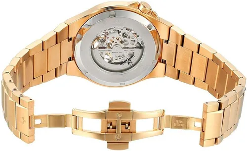 Vista 6 de Bulova Reloj automático analógico para hombre con correa de acero inoxidable 98A178, Oro, Pulsera