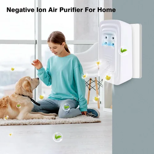 Vista 2 de Paquete de 4 ionizadores de aire enchufables para el hogar con 4 cabezales de cepillo y fragancia, purificador de aire silencioso de iones negativos
