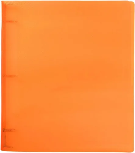 Vista 3 de JAM Paper - Carpeta de plástico de 1 pulgada, carpeta naranja de 3 anillas, se vende individualmente