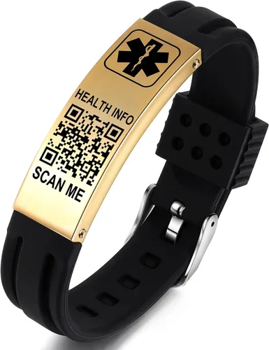 Vista 20 de Medical Bracelets for Men Women with QR Code Medical Alert ID Bracelets