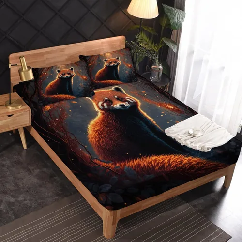 Vista 8 de Juego de sábanas de tamaño King, sábanas de conejo, sábanas de microfibra y fundas de almohada de 4 piezas, juego de sábanas con estampado colorido