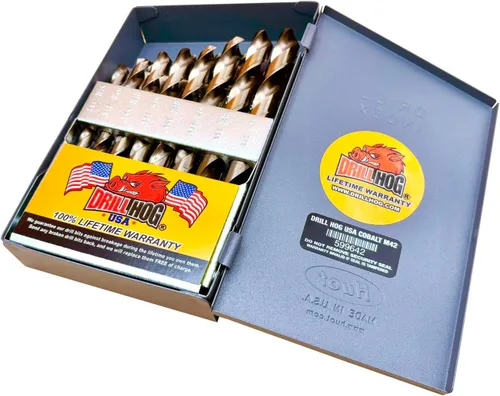 Vista 3 de Juego de 21 brocas cobalto M42 de 1/16" a 1/2" por 32nds Drill Hog®