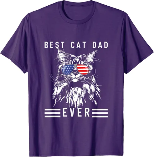 Vista 41 de Funny Maine Coon Cat Best Cat Dad Ever Funny Cat Maine Coon Camiseta, Negro, S
