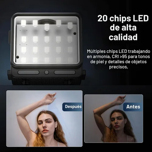 Vista 4 de JJC Luz LED magnética para Insta360 Ace Pro 2,IPX5 Impermeable,Modo SOS