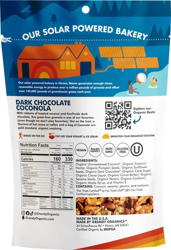 Vista 2 de Grandyoats Granola orgánica, trozos de chocolate coconola, 9 onzas