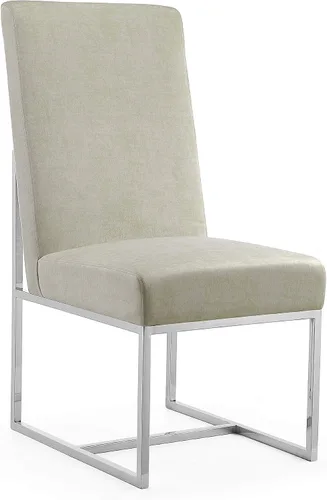 Vista 12 de Manhattan Comfort Element Modern - Juego de 1 sillas de comedor de terciopelo con espuma de alta densidad, marco de acero inoxidable con acabado