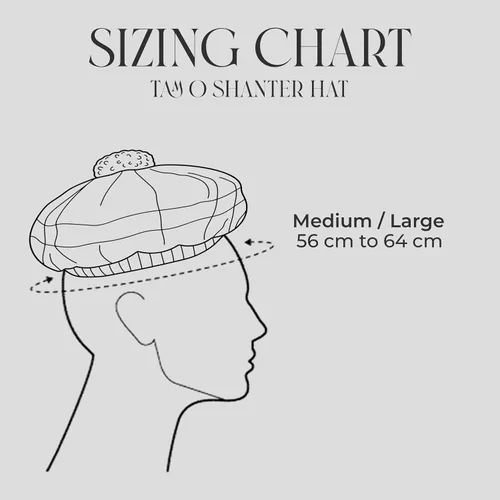 Vista 5 de Sombrero escocés Tam o Shanter Gorro escocés Tartan P.V Tartan (poliviscosa) Mezcla de lana con pompón Talla única para todos.