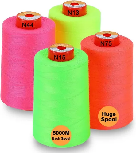 Vista 35 de New brothread - 30 opciones - 2 conos grandes de 5500Y (5000M) cada uno de hilo de poliéster hilado multiusos 40S/2 (Tex27) para serger, overlock