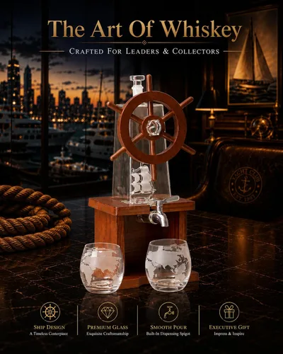 Vista 6 de Jillmo Juegos de decantadores de whisky para hombres, decantador de licor de 42.3 fl oz, regalos para hombres