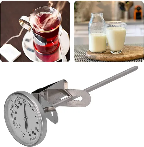 Vista 2 de Termómetro de agua, termómetro de marcación, termómetro de leche para vaporizar leche y café, termómetro para nevera, termómetro para cocinar
