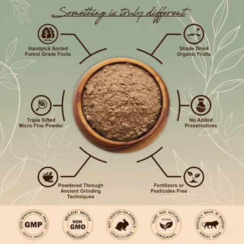 Vista 4 de Limpiador natural, sin conservantes ni productos químicos añadidos Reetha en polvo orgánico para el crecimiento del cabello, polvo de nueces