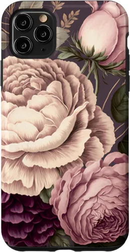 Vista 13 de Elegant Blush Pink & Purple Vintage Floral Rose & Peony Case for iPhone 17