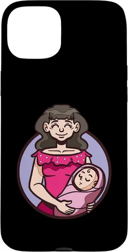 Vista 9 de iPhone XR dibujos animados madre sosteniendo bebé ilustración para niños caso