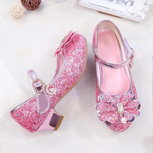 Vista 3 de Walofou Zapatos planos de princesa con tacón de fiesta de boda para niñas de flores para niños pequeños