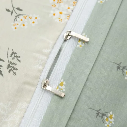 Vista 8 de Juego de ropa de cama de algodón de 3 piezas Twin - Funda nórdica floral reversible con cierre de cremallera 0412AB