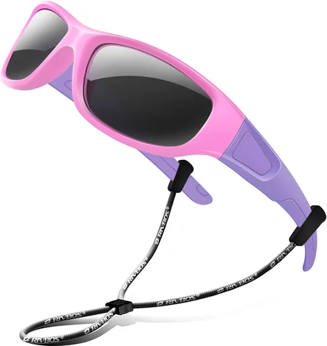 Vista 10 de Rivbos RBK037 - Lentes de sol polarizados con correa, para niños y niñas, 3 - 10 años