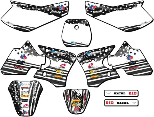 Vista 8 de Kit de base gráfica TTR 90 Merica Grey Senge 2000-2008 compatible con Yamaha