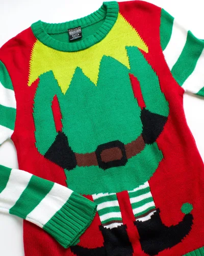 Vista 3 de Quad Seven Suéter feo de Navidad para niños - Novedad de Navidad para fiestas (4-18)