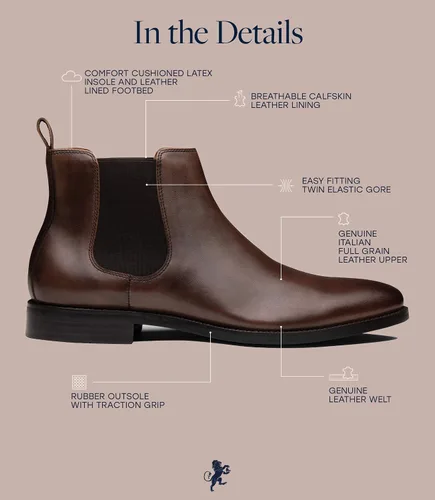 Vista 3 de Dunross Sons Botas Chelsea casuales de vestir para hombre zapatos elegantes para hombre botas casuales para hombre con plantilla Ortholite