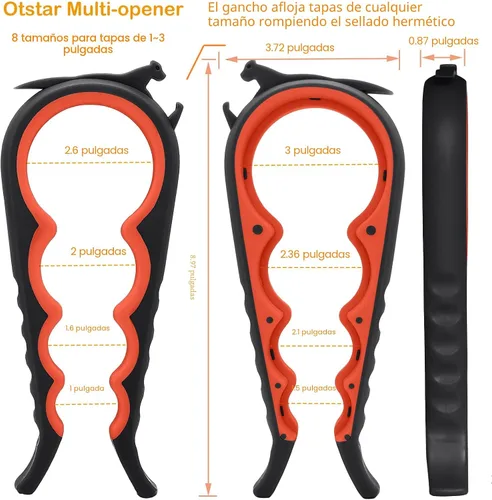 Vista 3 de Abrebotellas y abrebotellas para personas mayores con artritis, manos débiles, 4 piezas Multi-use Lid Opener Set with Non-slip Rubber Gripper Pad