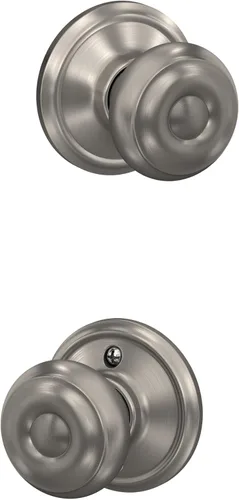 Vista 45 de SCHLAGE F10 GEO 716 Pomo de Puerta Georgiano, Cerradura de Paso para Pasillo y Armario, Bronce Envejecido (Paquete de 4)