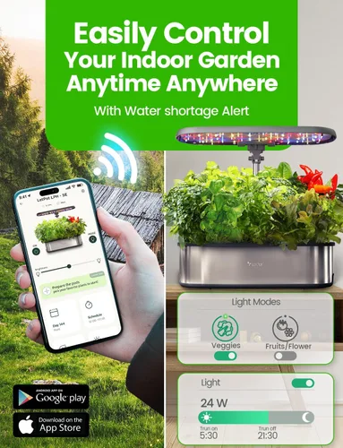 Vista 3 de Sistema de cultivo hidropónico LetPot LPH-SE, kit de jardín de hierbas inteligente de 12 cápsulas para interior, jardín interior, controlado por APP