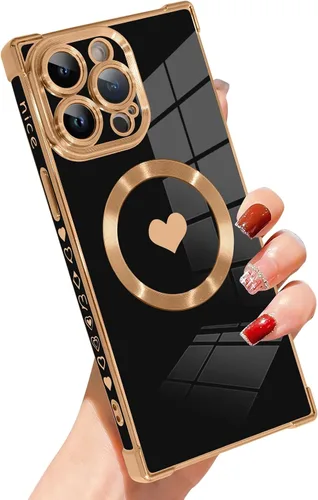 Vista 63 de SAKUULO - Funda magnética rectangular de lujo para iPhone 12 Pro Max, color negro