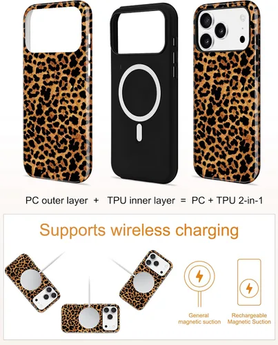 Vista 85 de Jusy Funda compatible con MagSafe con estampado de caparazón de tortuga marrón para iPhone 7/8/SE, cubierta protectora de TPU suave magnética