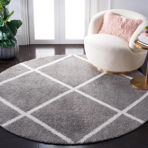 Vista 30 de SAFAVIEH Tahoe Shag Collection - Alfombra para pasillo, 2 x 9 pies, diseño de enrejado, no desprende pelusa y de fácil cuidado, 1.2 pulgadas