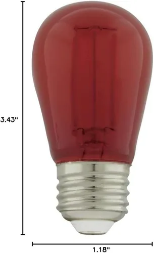 Vista 3 de Satco - S8022 - Bombilla - Rojo Transparente