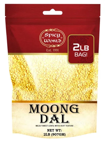 Vista 7 de Moong Dal 4 libras (frijoles secos divididos) ~ Lentillas doradas indias ~ 100% natural y puro – por Spicy World