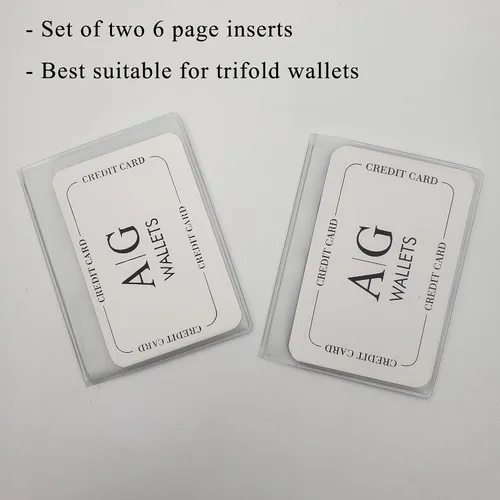 Vista 6 de Juego de 2 insertos transparentes de alta calidad para cartera de AG Wallets, Trifold, Billetera triple
