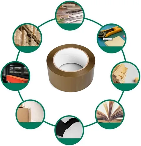 Vista 4 de Cinta de embalaje resistente, paquete de 2 con un dispensador, 2.4 mil, 1.88 pulgadas x 110 yardas, repuestos de cinta de embalaje para embalaje