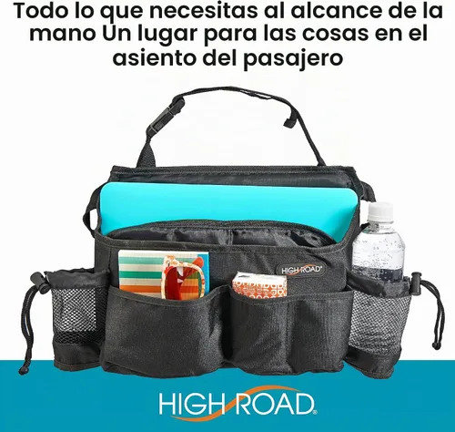 Vista 7 de Organizador para asientos de automóvil, de la marca High Road, pack de 2, XL, Negro