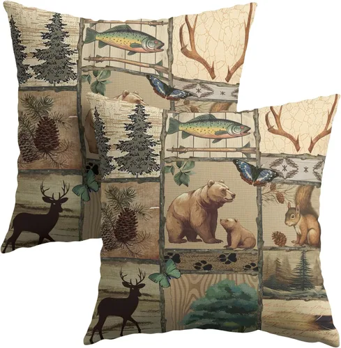 Vista 33 de Fundas de almohada tribales marrones - Juego de 2 fundas de almohada étnicas 40x40 cm azteca geométrica para decoración de sofá, cama, hogar