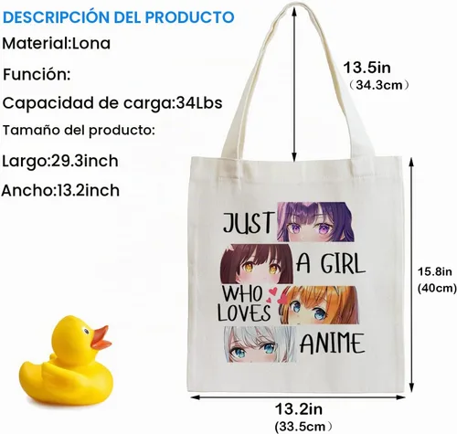 Vista 4 de LANBAIHE Just A GL Who Loves Anime Sketching Regalos de Cumpleaños, Bolsa de mano reutilizable (2LTBG06)