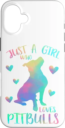 Vista 23 de Just a Girl Who Loves Pitbulls Watercolor Cute Pitbull Case for iPhone 17