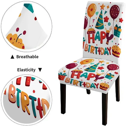 Vista 24 de CAPSCEOLL Christmas Dining Chair Covers,Snowflakes Festive Winter Pattern Stretch Chair Covers for Dining Room Set of 2 Washable Spandex Parson