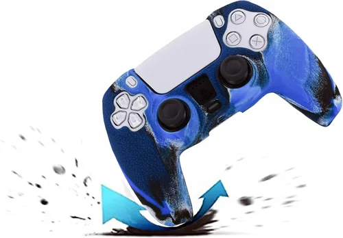 Vista 6 de Funda para controlador PS5, funda de silicona Hikfly para Sony PlayStation5 Controller Grip Protector de piel Kits de videojuegos