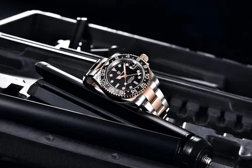 Vista 3 de BY BENYAR Pagani Design Men GMT Automatic Watches-Fashion Stainless Steel Mechanical Watch-Sapphire Glass Lens Watch Men