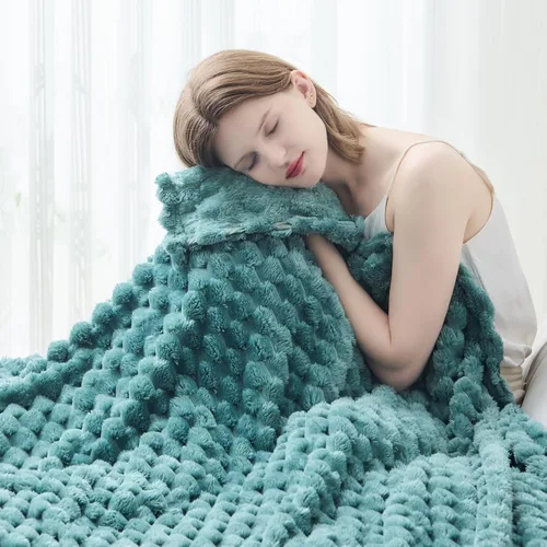 Vista 35 de NEWCOSPLAY Manta de Tiro Súper Suave Aqua Franela Sedosa Premium Forro Polar Jacquard Acanalado 3D Ligero Manta de Cama Uso en Todas las Estaciones