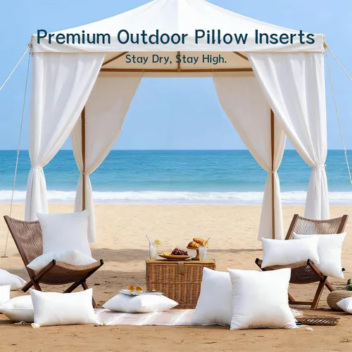 Vista 5 de JOJOGOGO Juego de 4 almohadas lumbares impermeables para exteriores de 12 x 20 pulgadas, para muebles de patio, jardín, columpio y porche delantero